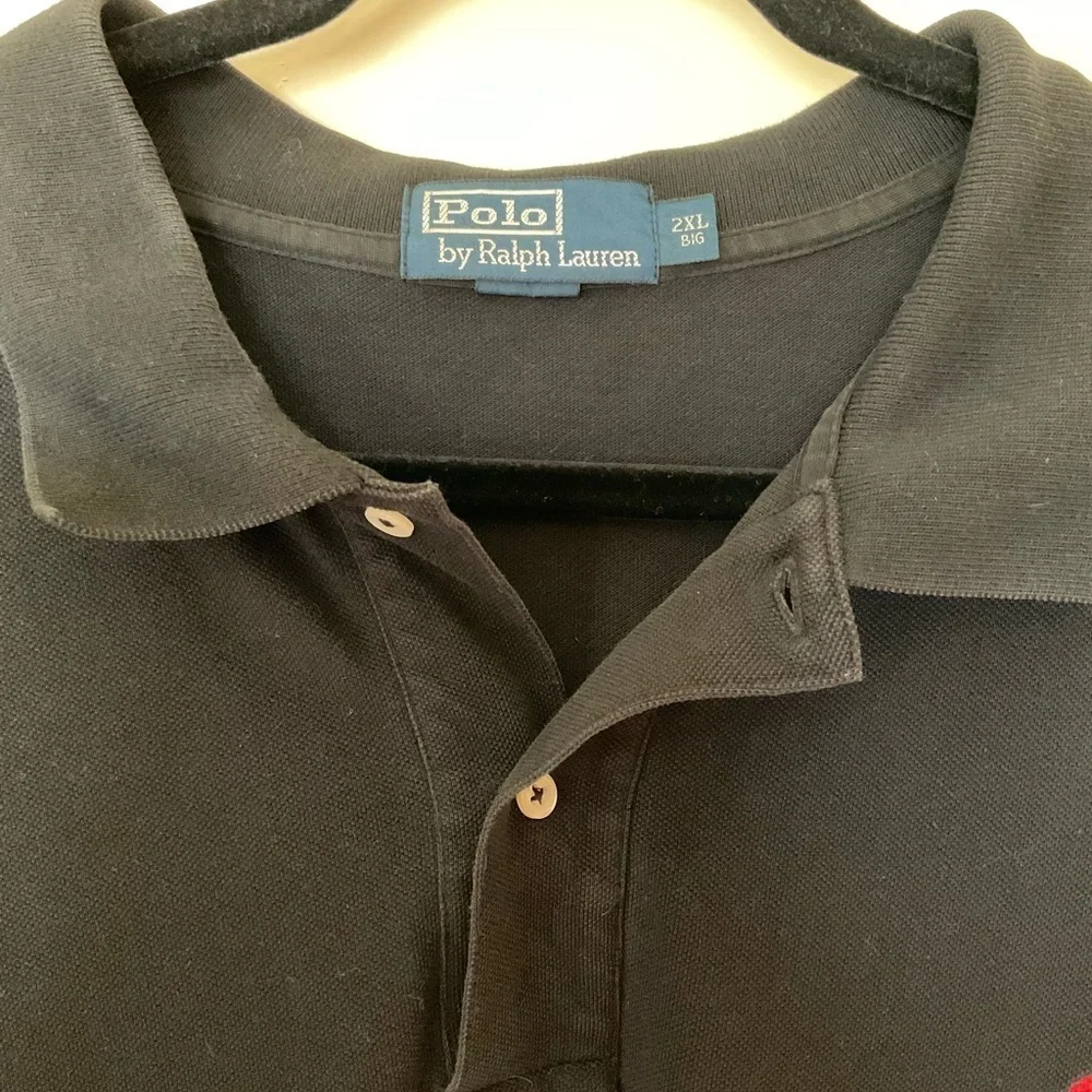 Polo by Ralph Lauren Long Sleeve Black Polo in Size 2XL